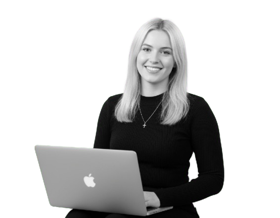 A woman working on a laptop